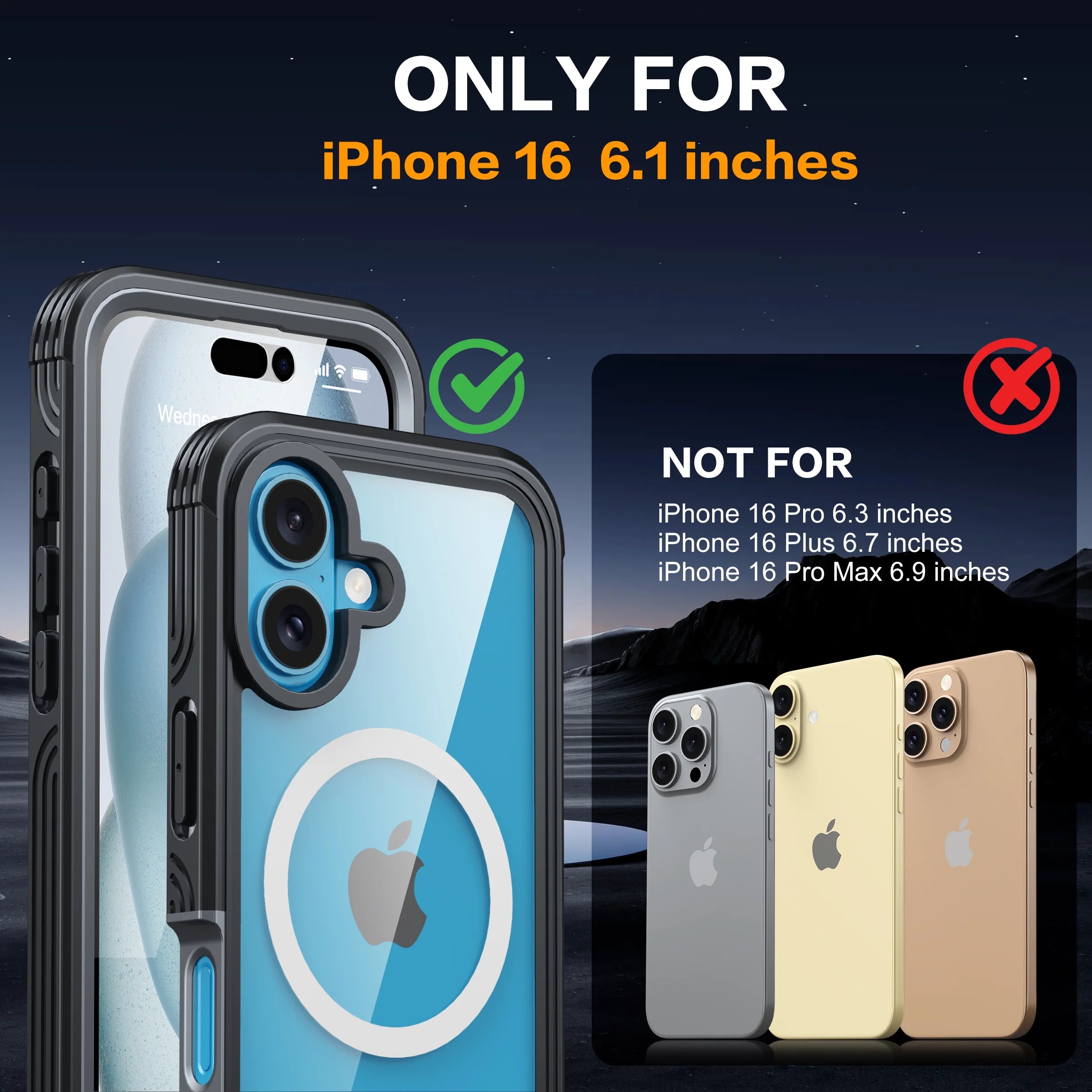 for Iphone 16 plus Case, Double Front Frame Built-In 9H Tempered Glass Screen Protector + Privacy Screen Protector, Compatible with Magsafe, Magnetic Phone Case for Iphone 16 Plus-Black